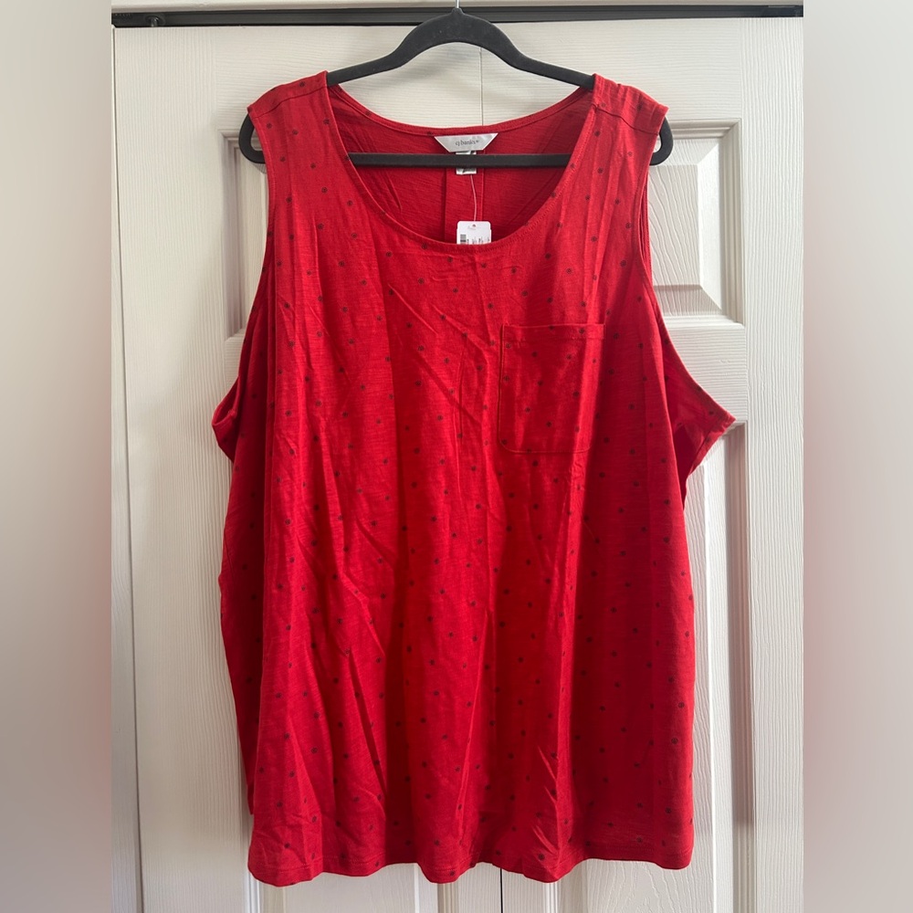 Christopher & Banks Tank Top Women’s Size 3X Red Geometric Sleeveless NWT